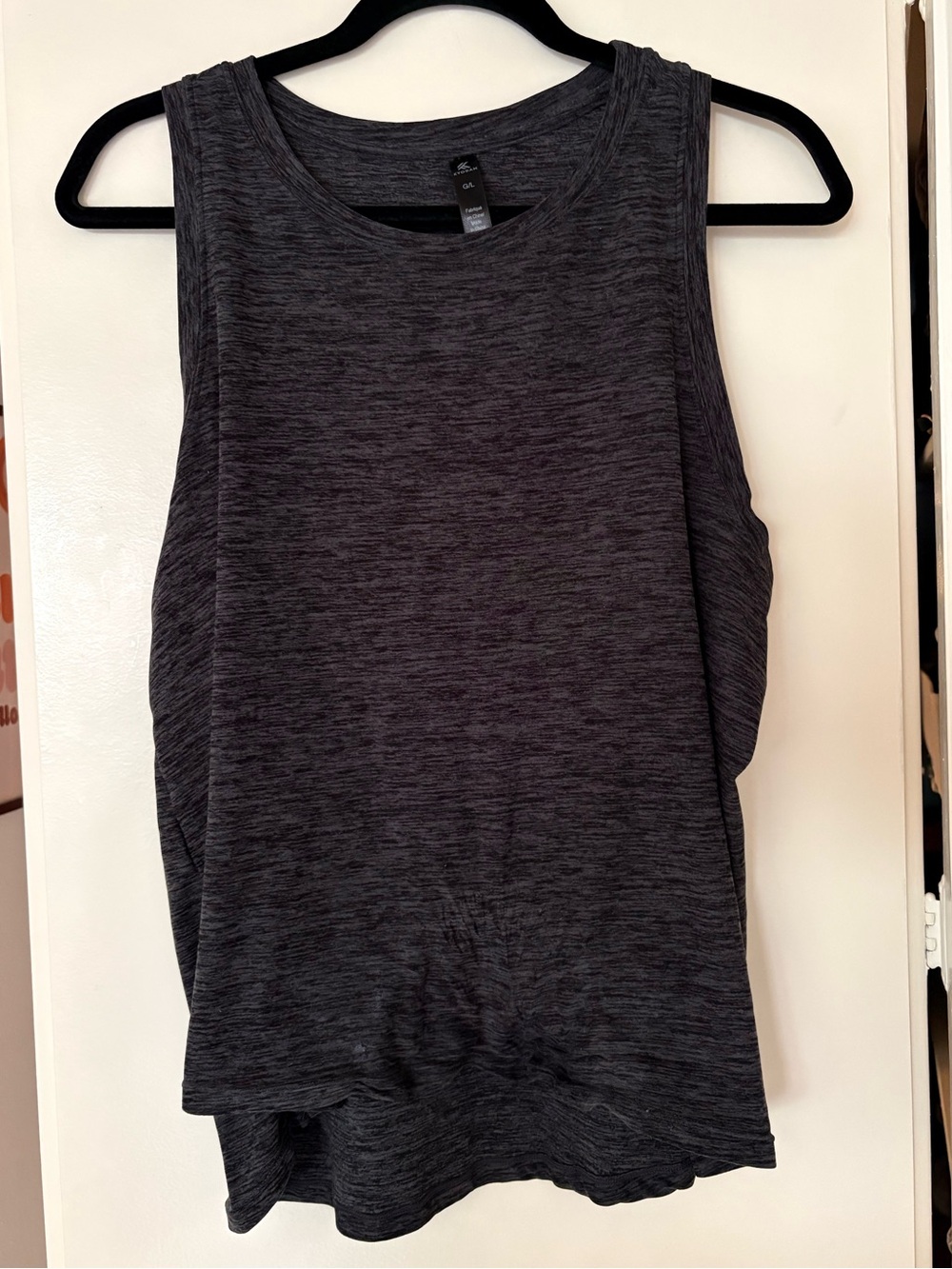 Kyodan Charcoal Gray Ruched Workout Tank Top Large